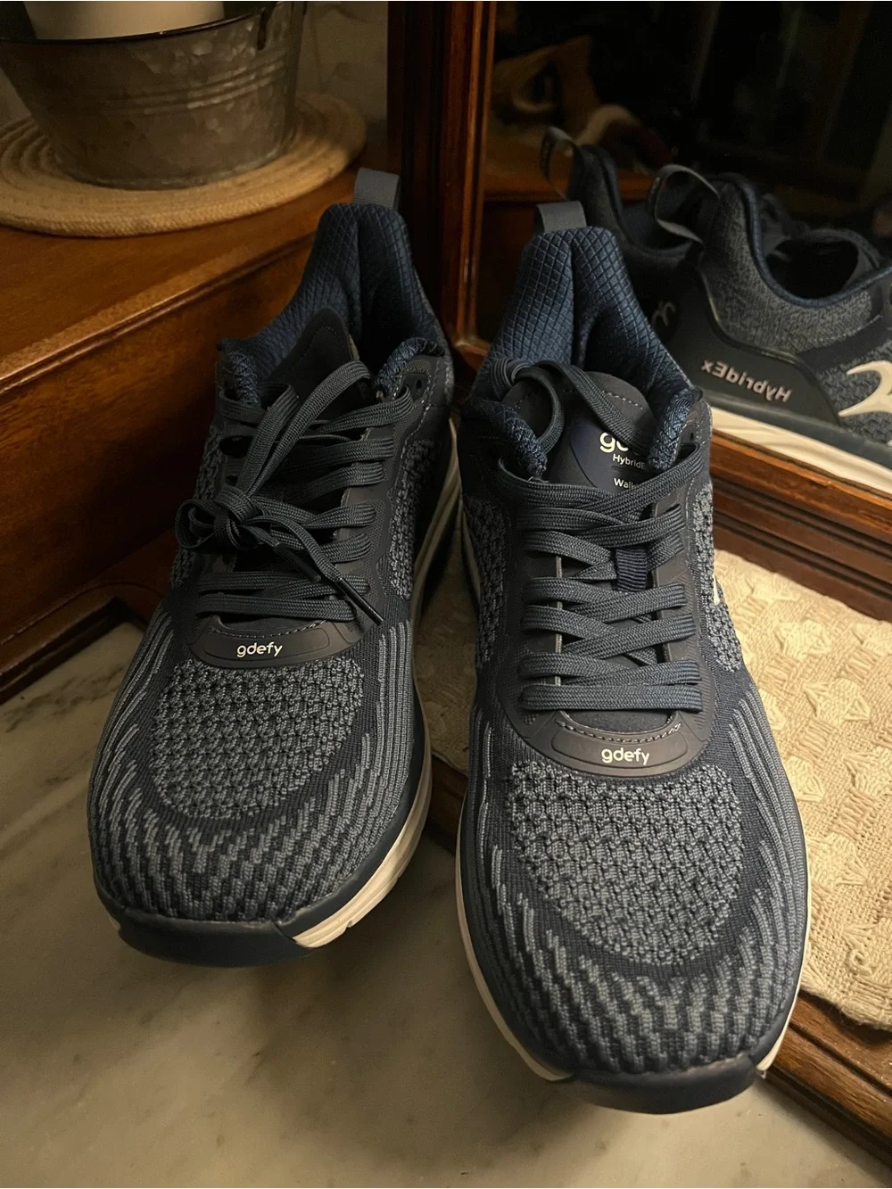 GRAVITY DEFYER G-DEFY HybridEx Athletic Running Sneakers Blue White Men's Sz 11